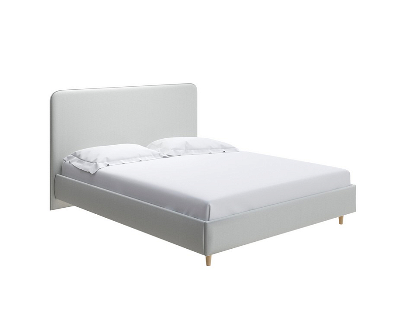 Кровать Mia 140x200 Ткань: Рогожка Levis 14 Бежевый - Стильная кровать со встроенным основанием