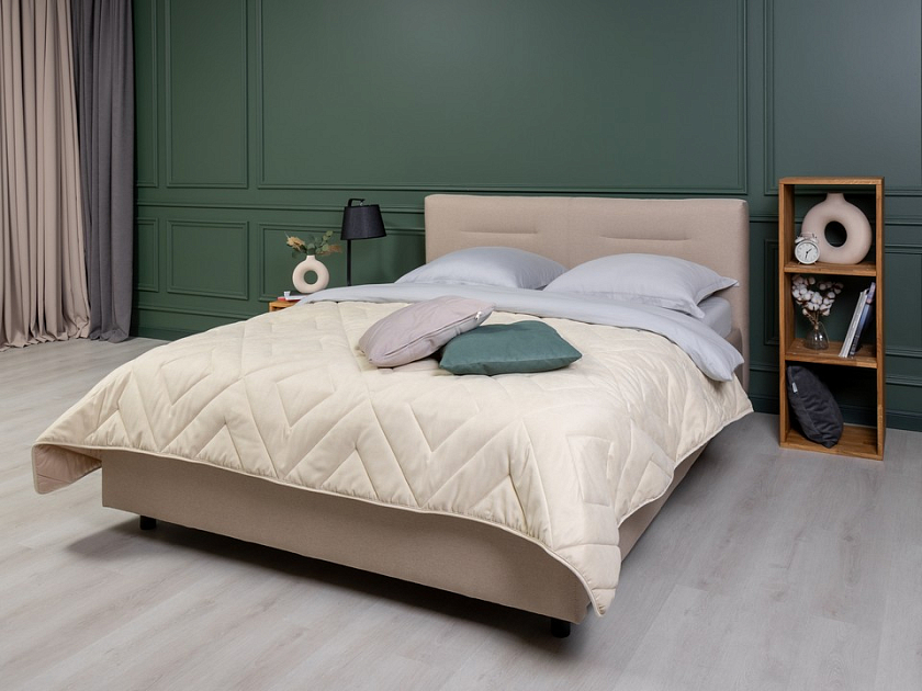 Кровать Nuvola-8 NEW 140x190 Ткань: Велюр Forest 13 Красный - Кровать в лаконичном стиле с горизонтальной отстрочкой  в изголовье