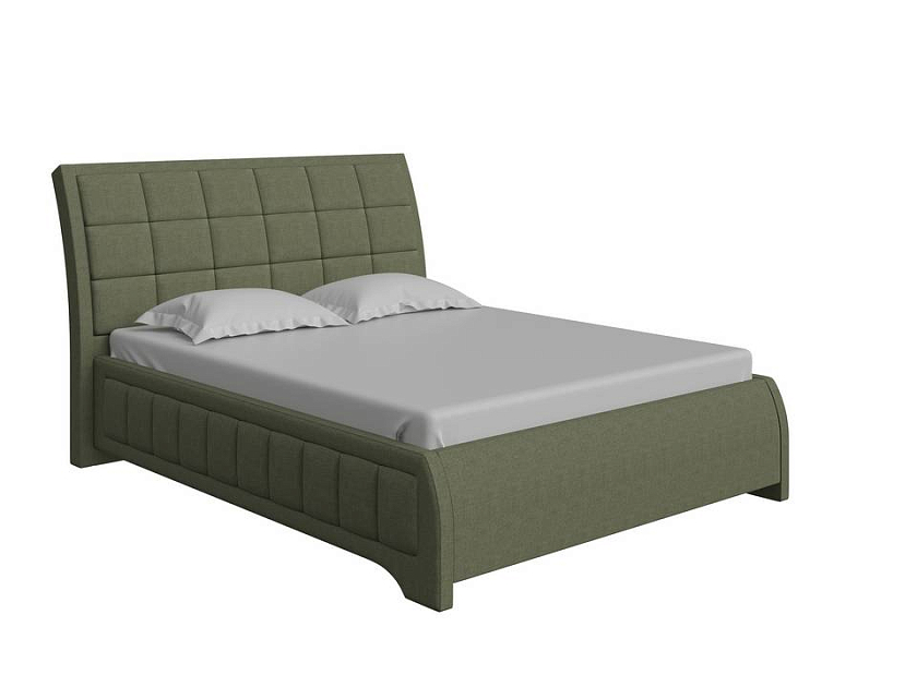 Кровать Foros 90x200 Ткань: Флок Бентлей Айвори - Кровать необычной формы в стиле арт-деко.