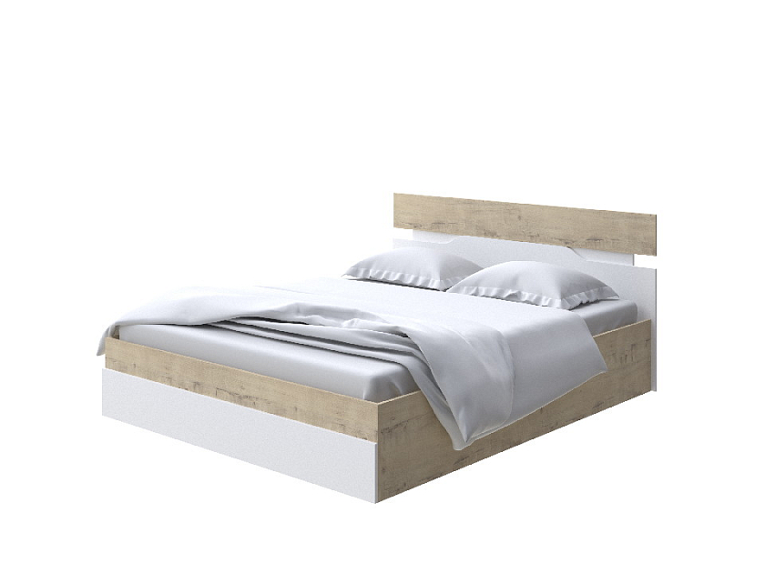 Кровать Milton с подъемным механизмом 180x200 ЛДСП Бунратти/Белый - Современная кровать с подъемным механизмом.