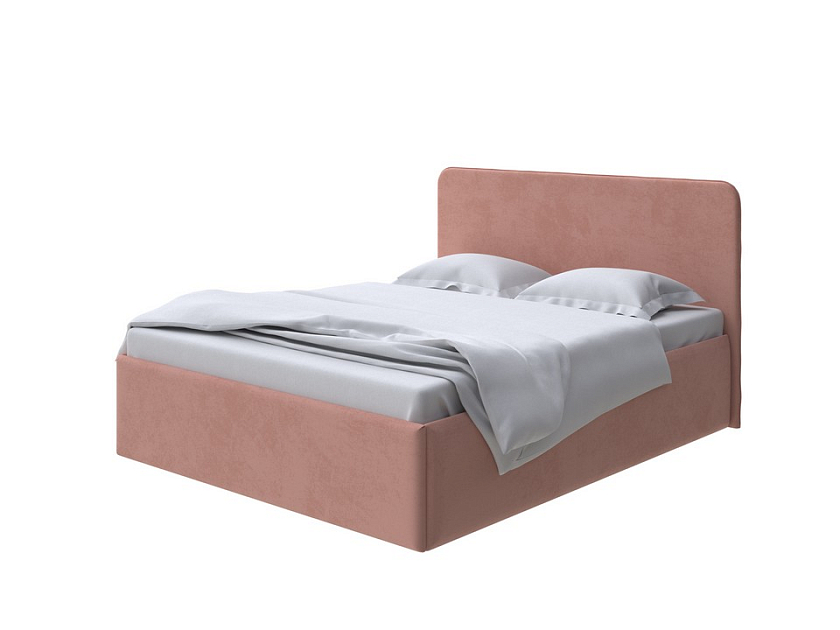Кровать Mia с подъемным механизмом 140x200 Ткань: Велюр Ultra Амаретто - Стильная кровать с подъемным механизмом