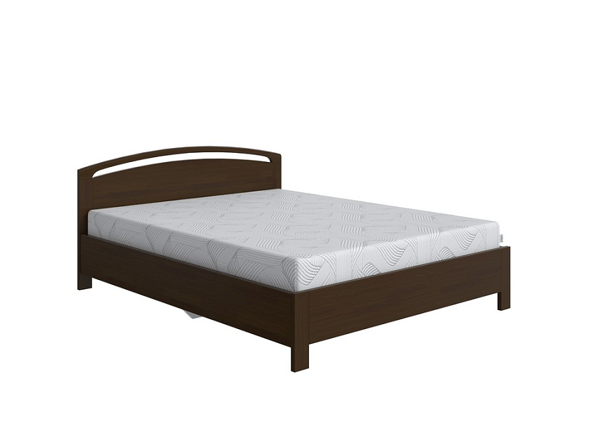 Кровать Веста 1-R с подъемным механизмом 180x190 Массив (сосна) Орех - Современная кровать с изголовьем, украшенным декоративной резкой
