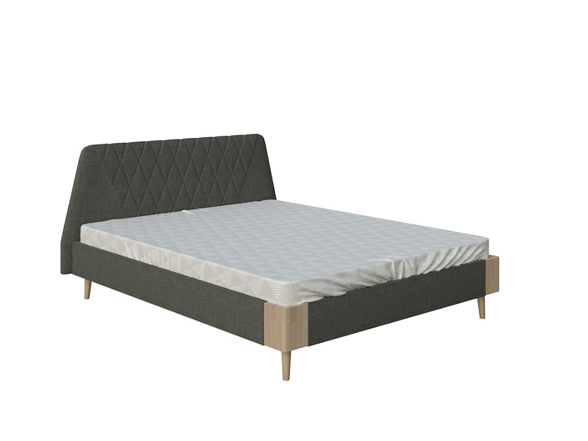 Кровать Lagom Hill Soft 80x190 Ткань/Массив (береза) Beatto Куркума/Масло-воск Natura - Оригинальная кровать в обивке из мебельной ткани.