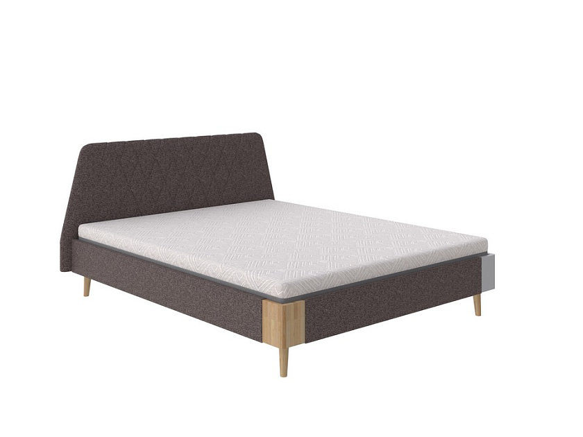 Кровать Lagom Hill Soft 80x190 Ткань/Массив Beatto Арабика/Масло-воск Natura (бук) - Оригинальная кровать в обивке из мебельной ткани.