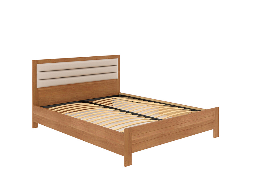 Кровать Prima с подъемным механизмом 160x200 ЛДСП+ткань Лофти Бежевый/Венге (сосна) - Кровать в универсальном дизайне с подъемным механизмом и бельевым ящиком.