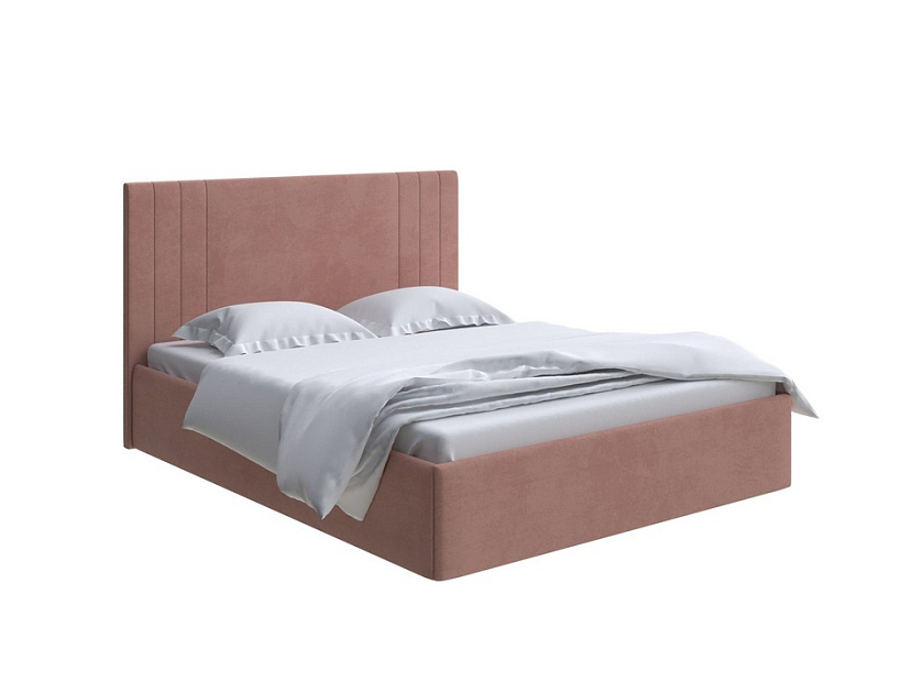 Кровать Liberty с подъемным механизмом 90x200 Ткань: Велюр Ultra Амаретто - Аккуратная мягкая кровать с бельевым ящиком