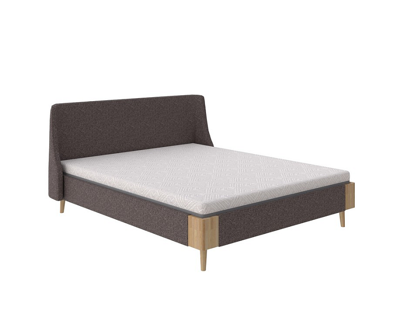 Кровать Lagom Side Soft 80x190 Ткань/Массив Beatto Арабика/Масло-воск Natura (бук) - Оригинальная кровать в обивке из мебельной ткани.