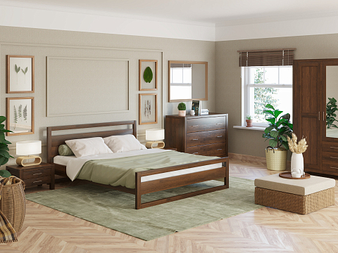 Кровать 80х190 Kvebek - Элегантная кровать из массива дерева с основанием