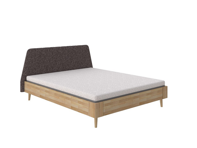 Кровать Lagom Hill Wood 80x190 Ткань/Массив Beatto Арабика/Масло-воск Natura (бук) - Оригинальная кровать без встроенного основания из массива сосны с мягкими элементами.