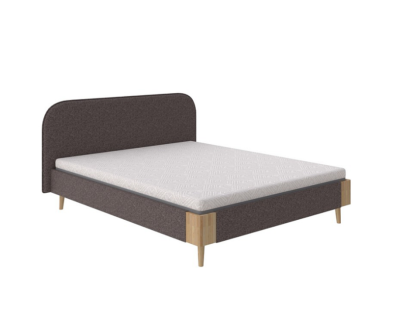 Кровать Lagom Plane Soft 80x190 Ткань/Массив Beatto Арабика/Масло-воск Natura (бук) - Оригинальная кровать в обивке из мебельной ткани.