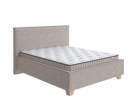 Кровать полуторная Hygge Simple - Мягкая кровать с ножками из массива березы и объемным изголовьем